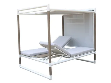 BASTINGAGE - Recliner canopy aluminium garden bed by Les Jardins® - view 2